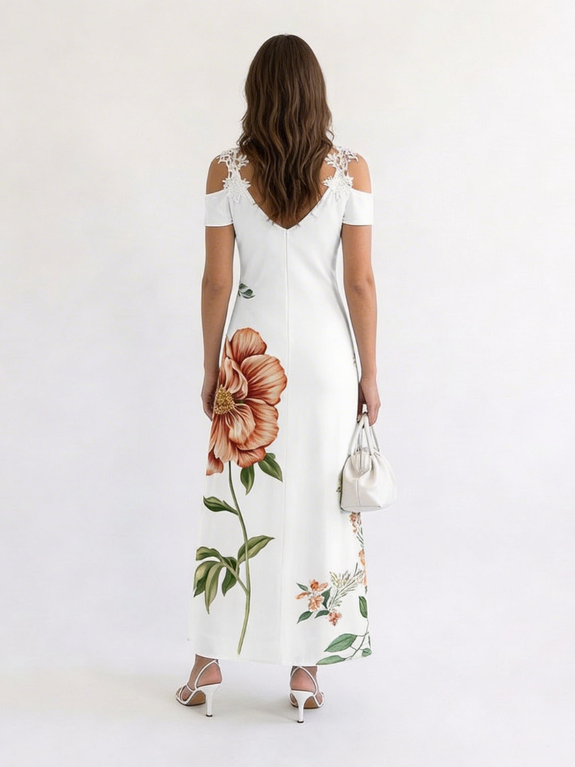 CAMILA | FLORAL OFF-SHOULDER A-LINE MAXI DRESS