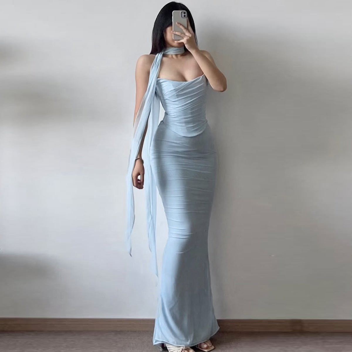 CERYNTHIA | STRAPLESS MAXI EVENING DRESS