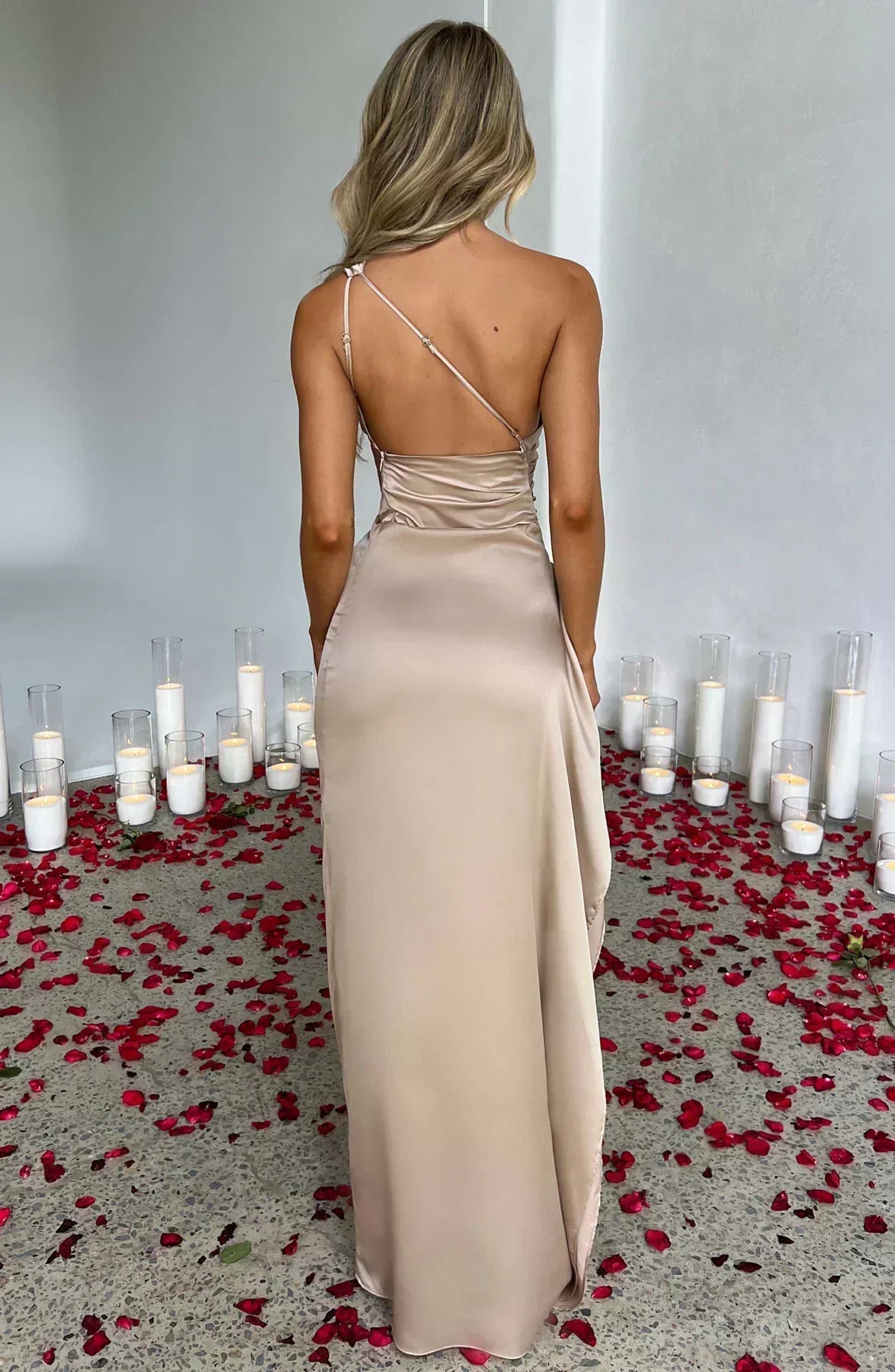 DELPHI | DRAPE SATIN GOWN