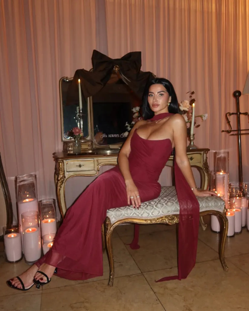 CERYNTHIA | STRAPLESS MAXI EVENING DRESS