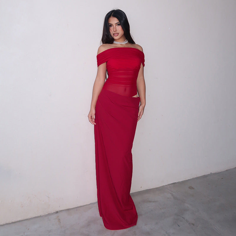 QUELINA | SUNVEIL DRAPE DRESS