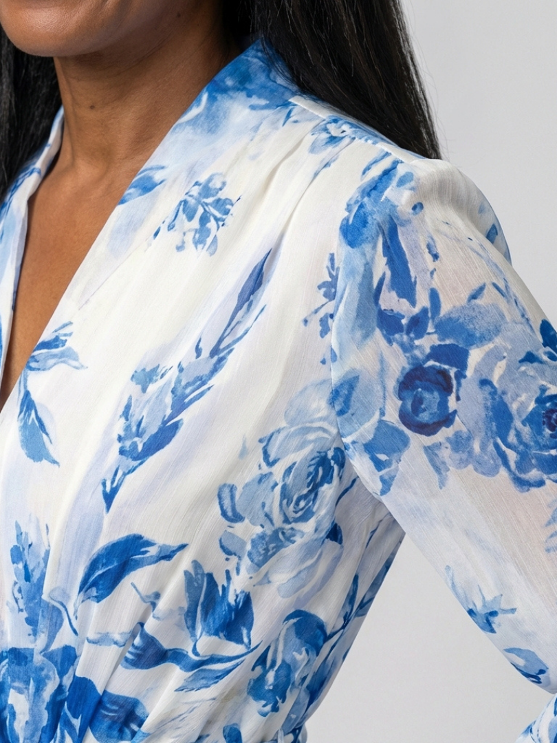 LILLIAN | FLORAL LONG SLEEVE WRAP MAXI DRESS